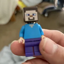 LEGO Minecraft Steve Minifigure Blue Shirt Purple Pants Plastic Age 6+