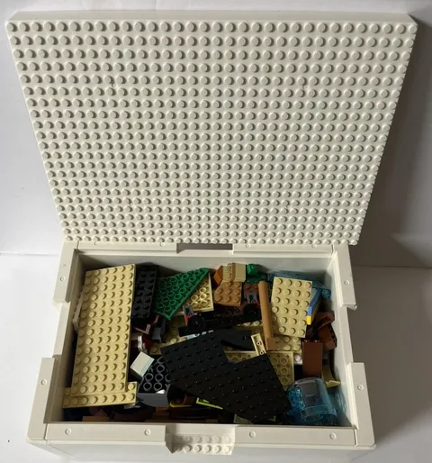 LEGO IKEA BYGGLEK 10" X 7" X 4.5" White Storage Box w/ Lid Filled w/ Lego Pieces