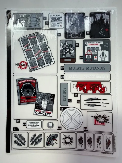 NEW LEGO Sticker Sheet #2 for X-Men: The X-Mansion 76294 - 76294stk02