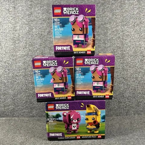LEGO Fortnite 4 Set Bundle Brite Bomber Big Headz Adventure Peely NIB Sealed