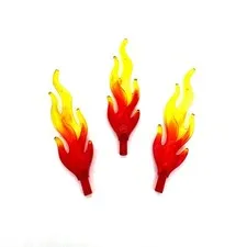 LEGO Flame Pieces Large 2.5" Marbled Translucent Red Orange Yellow Lot of 3