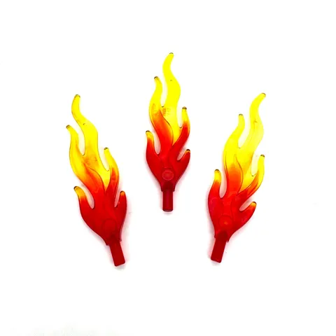 LEGO Flame Pieces Large 2.5" Marbled Translucent Red Orange Yellow Lot of 3