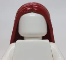Lego Dark Red Hair Female Long and Straight with Center Part