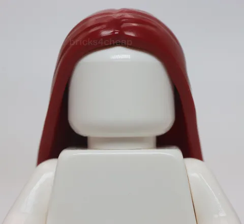 Lego Dark Red Hair Female Long and Straight with Center Part