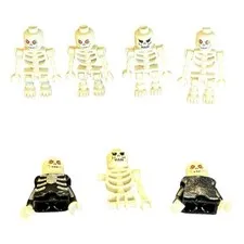 LEGO Castle Fantasy Era Skeleton Warrior Minifigure Parts Lot 7 Red Eyes HTF Toy