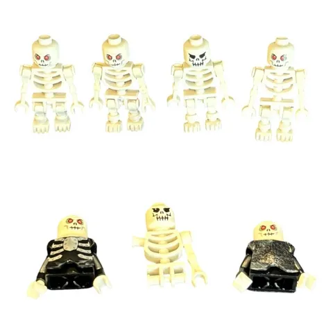 LEGO Castle Fantasy Era Skeleton Warrior Minifigure Parts Lot 7 Red Eyes HTF Toy