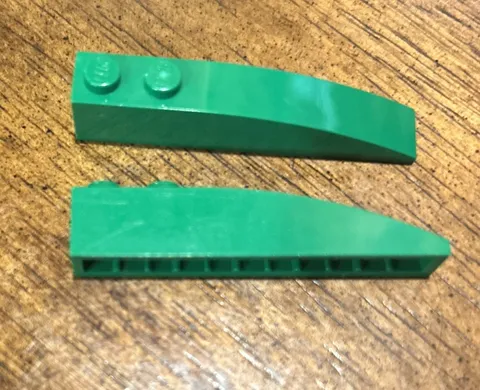 LEGO Parts 41762 / 42022 Slope Curved 6 x 1 Brick Green Lot 2