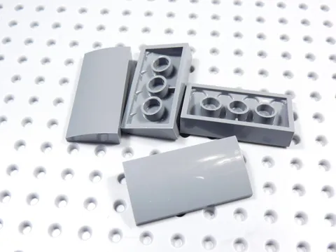 LEGO Lot of 4 Dark Bluish Gray 2x4x2/3 Curved Slopes Bricks BP