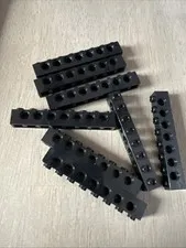 LEGO 3702 Black Technic, Brick 1 x 8 with Holes 8 Pieces