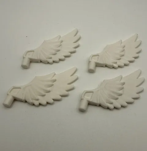 4 LEGO White Feathered Minifig Wing (11100) - 4 Pieces