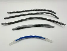 LEGO Flexible Ribbed Hose/Corrugated Tube Pieces - Black Gray Blue - 5pcs