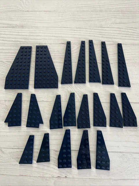 LEGO DARK BLUE LOT 20 PCS 6X12 4X12 3X8 LEFT RIGHT WING PLATE VARIETY EARTH NAVY