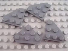 LEGO Lot of 4 Dark Bluish Gray 3x3 Cut Corner Plates Parts and Pieces