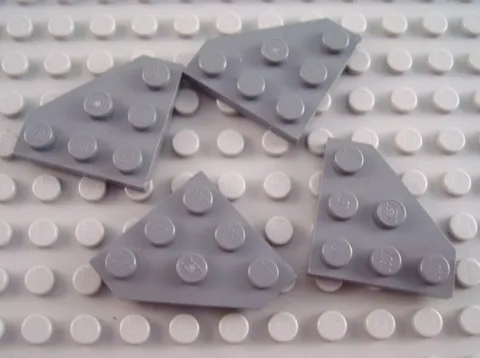 LEGO Lot of 4 Dark Bluish Gray 3x3 Cut Corner Plates Parts and Pieces