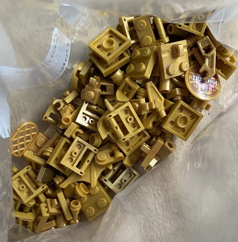 Lego Pearl Gold Mixed Lego Pieces 2.4 Oz.