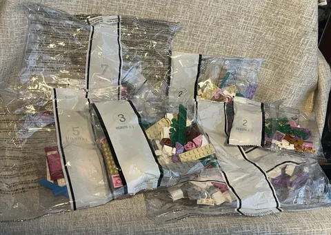 LEGO Factory Sealed Parts Bags Mixed Lot of 6 Unidentified Replacement Pink