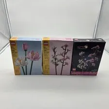 LEGO 40725, 40647, 40725 Botanicals Lotus Flowers Cherry Blossoms Lot of 3 New