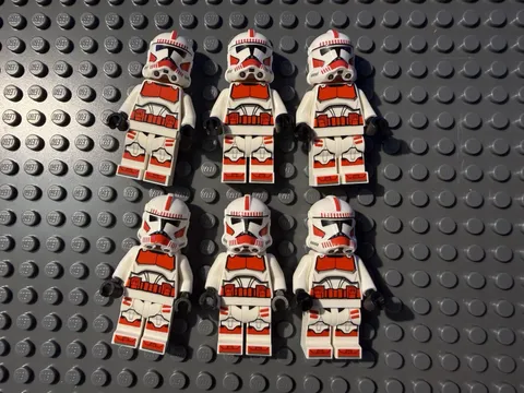 LEGO Star Wars Clone Trooper Minifigure Lot - 6x Shock Troopers