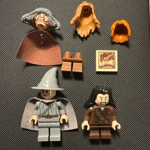 Lego Hobbit Dwarf and Gandalf Lot - Incomplete With Rare Figures + Mirkwood Map