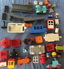 Lego Duplo Lot Train Bases Car Wheels Parts Tractor Wagon Parts