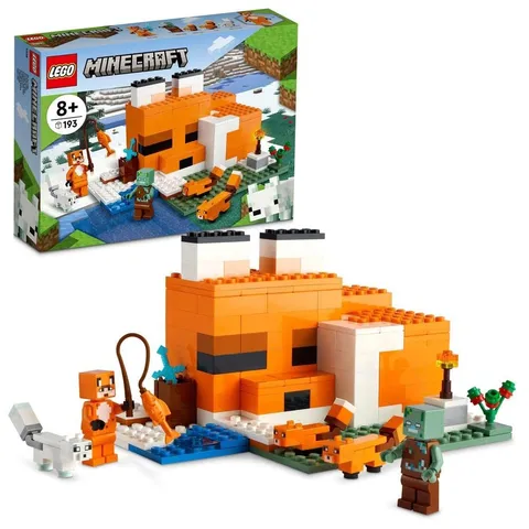 LEGO 21178 Minecraft The Fox Lodge House, Animal Toys, Birthday Gifts for Kids,