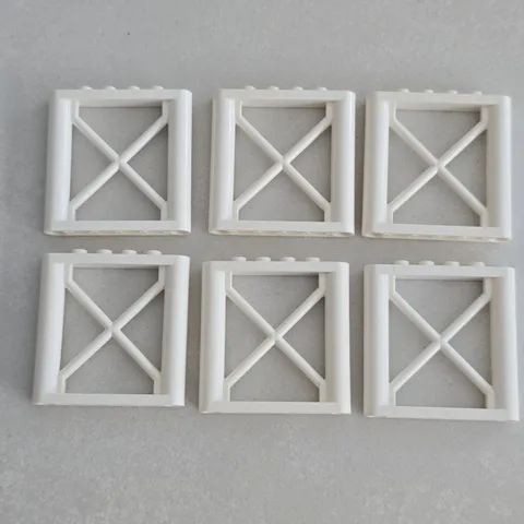 6x Lego Support 1x6x5 Cream White Pillar Grid Wall Element Carrier 4542616 64448
