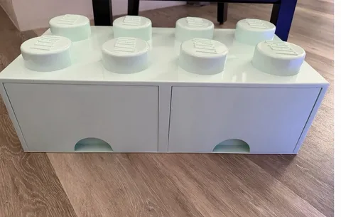 Lego Storage Brick 8 Stud Light Aqua With 2 Drawers