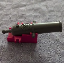 LEGO Pirates Gray Nonfiring  Cannon  Plastic w/ Red Base Pirate Ship 2pc
