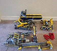 LEGO Technic Large Partial Construction Crane / Heavy Equipment Lot – Incomplete