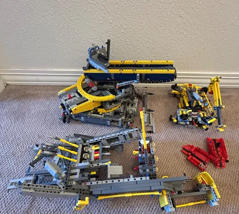 LEGO Technic Large Partial Construction Crane / Heavy Equipment Lot – Incomplete