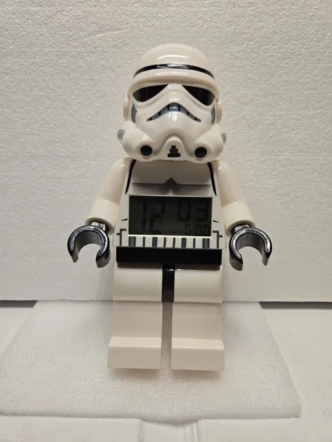  10" tall Lego STAR WARS Stormtrooper Minifig Figure Light Up Alarm Clock 
