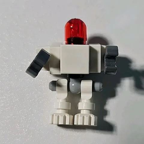 LEGO Space force Robot Figure White Body Red Dome Head Gray Arms Plastic Toy