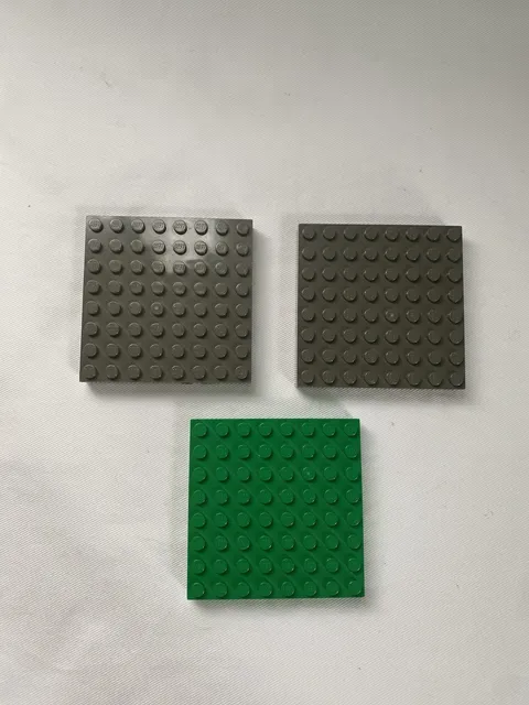 Lot of 3 Lego Brick Thick Plate 8X8 - City Town Castle 4201 / 43802 #58