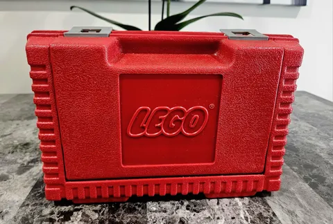 Vintage 1984 Authentic LEGO Red Hard Plastic Carrying Case Made in USA 🔥