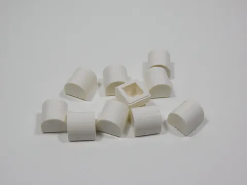 LEGO 10 White 1x1x2/3 Curved Top Bricks S0