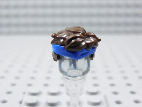 LEGO Ninjago Dark Brown Hair w/ Blue Bandana Minifig BQ