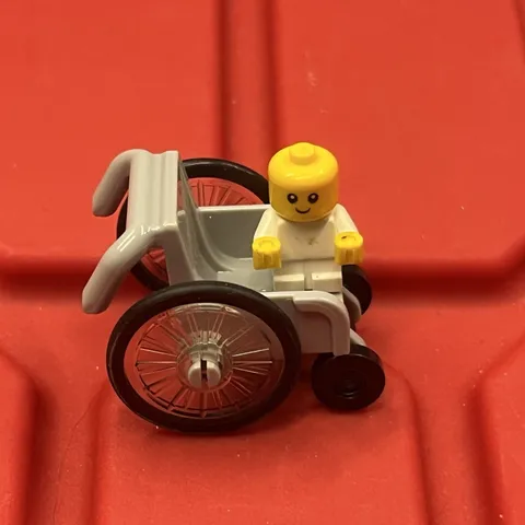 Lego Minifigure Part Wheelchair Light Bluish Gray With Small Figure Pre Owned