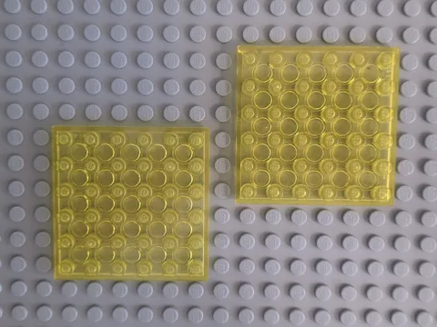 Lego - Plaque Plate 6x6 3958 - Lot of 2 Yellow Translucent VTG SPACE.  (kt)