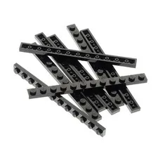 8x LEGO Star Wars Building Bricks 1x12 Plate Black Studs 10937 71016