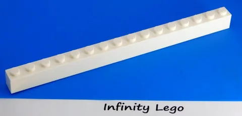 6 LEGO White Bricks 1 x 16 (2465) - (6 Pieces)