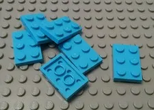 New LEGO Lot of 6 Medium Azure 2x3 Flat Building Plate Pieces