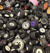 LEGO Bulk Wheels Tires 1/2 lb pound Washed Random Pick Variety of Sizes