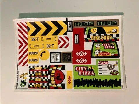 LEGO City 60026 Sticker Sheet Town Square New & Genuine