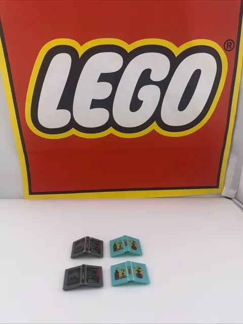Set of 4 Lego Book Wizard Spells Potion Harry Potter Flask & Dragon Open/Close