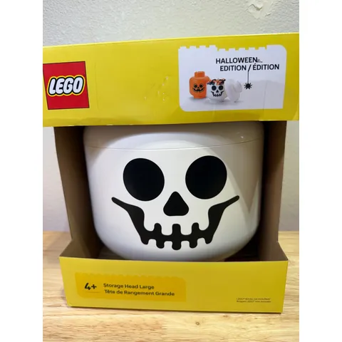 LEGO Storage Head Large Halloween Edition Skeleton White Skull Toy Box Container