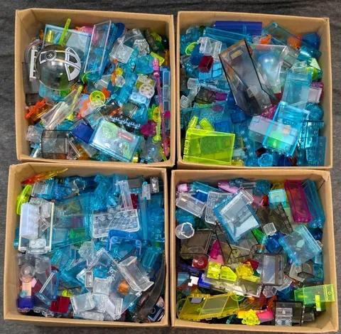 2 lbs LEGO Translucent Clear Bulk Lot Random Pieces Parts Mix Transparent