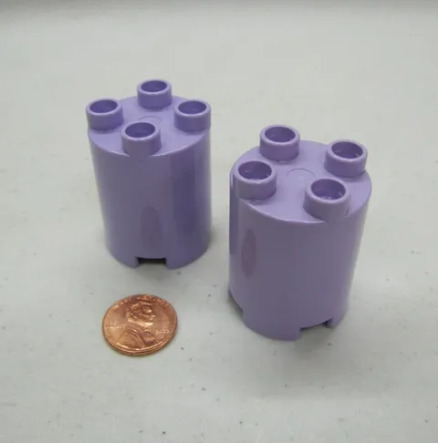 Lego Duplo 2 LIGHT PURPLE LAVENDER CYLINDER Cylinders 2x2 Colors Building Blocks
