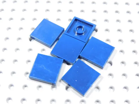 LEGO Lot of 6 Dark Blue 2x2 Smooth Tiles Plates BR