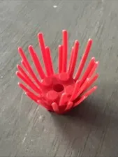 LEGO 6065 Red Plant Prickly Bush 2 x 2 x 3 Extension with 2 x 2 Center 1 Piece