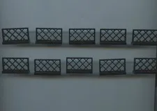 LEGO x 10 Black Fence 1 x 4 x 2 Lattice 3185